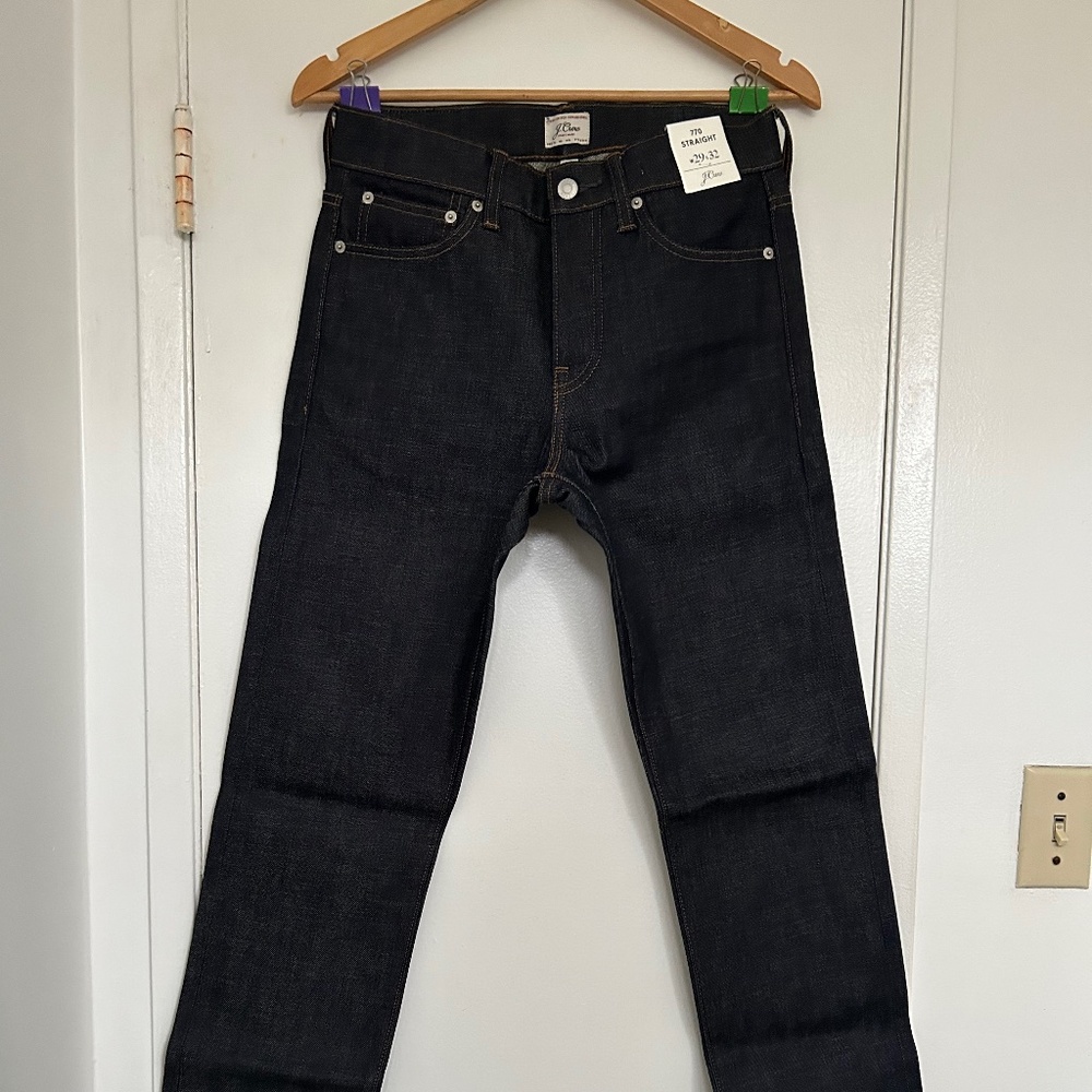 BNWT Men's J. Crew 770 29x32 Straight-fit Raw Selvedge Japanese Denim